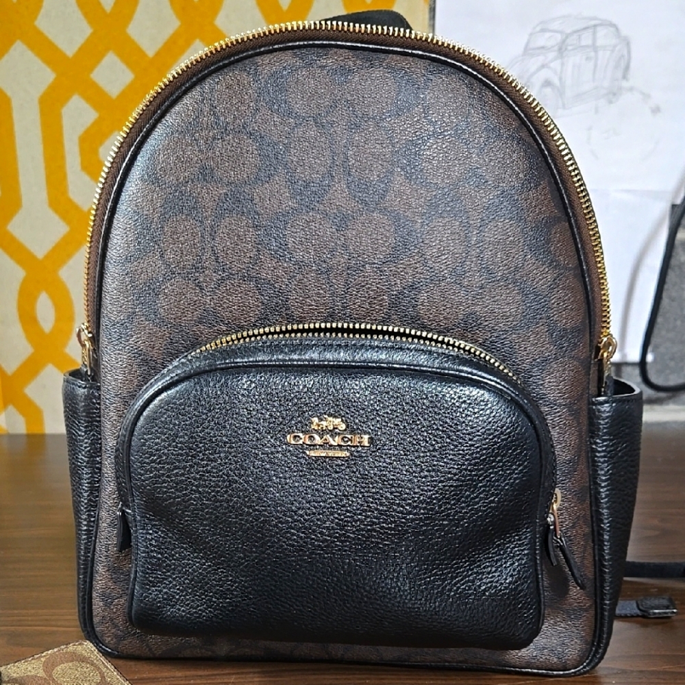 Coach Brown and Black Backpack